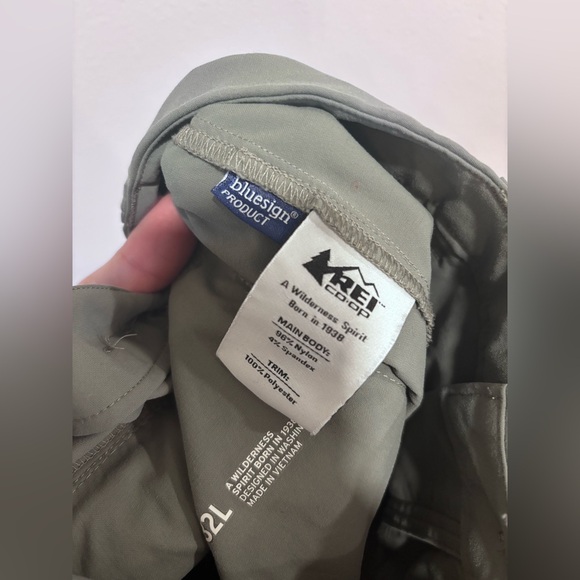 REI Mens Hiking Lightweight Hiking Pants Olive Green Grey Outdoor Durable - Picture 7 of 7